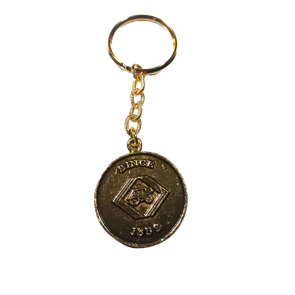 Carriage Coin Gold Tone Since 1852 Keychain Souvenir Collectable